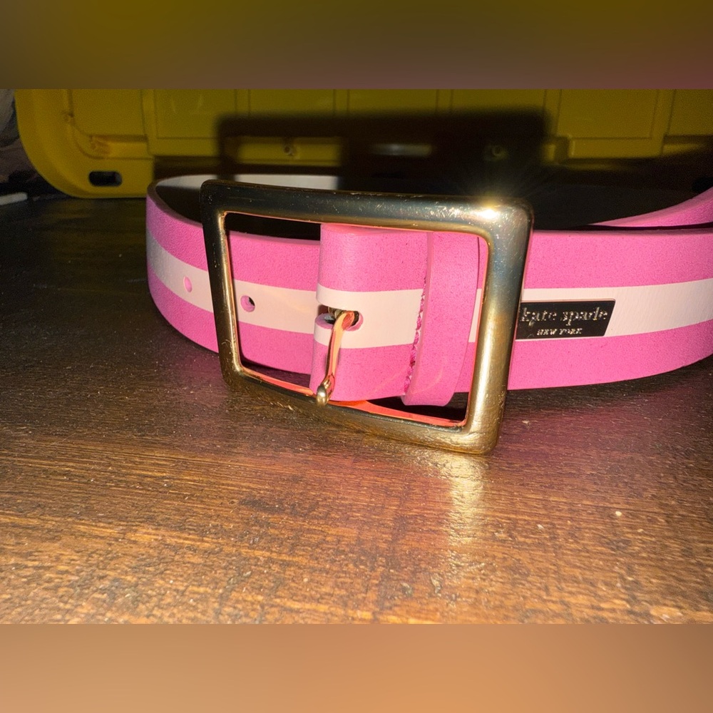 NWOT KATE SPADE dark pink and light pink Belt XS with gold buckle